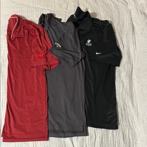 Men’s 3 Golf Button Down Shirts Lot- VVEUC